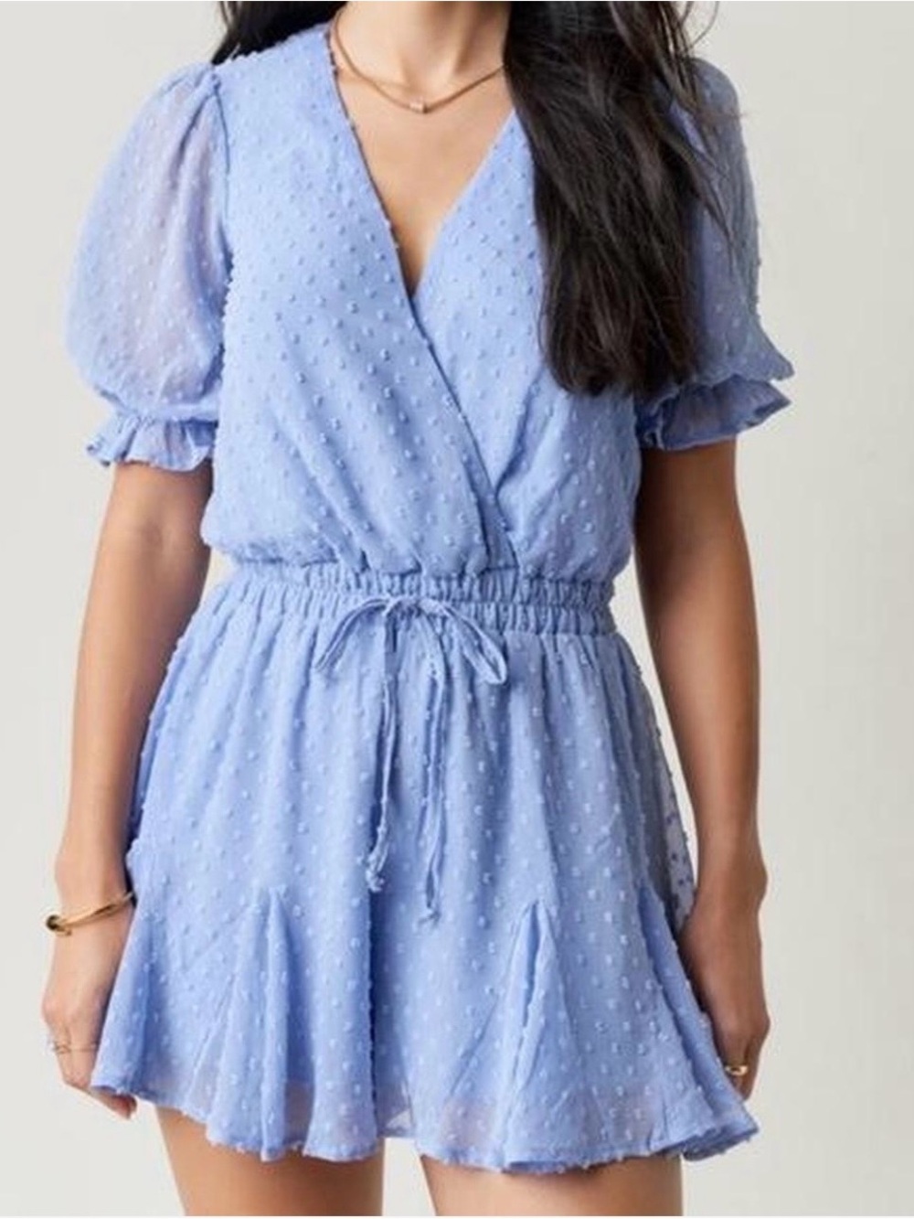 Trixxi Blue Textured Romper